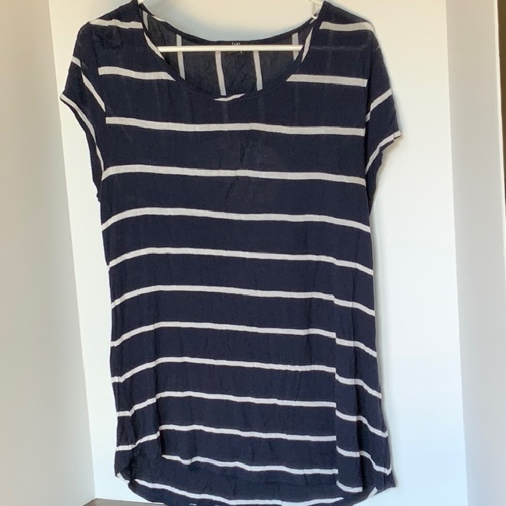 Striped Dress shirt with open circle upper back.